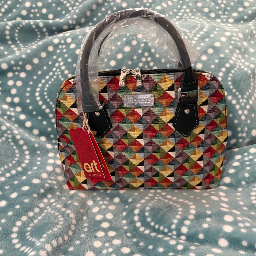 Multicolor Geometric Tapestry Women's Bag